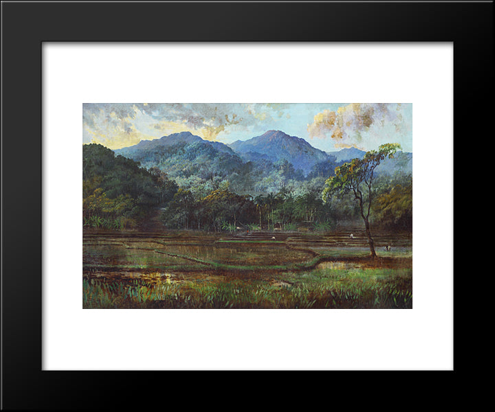 Paddy Field 20x24 Black Modern Wood Framed Art Print Poster by Suriosubroto, Abdullah