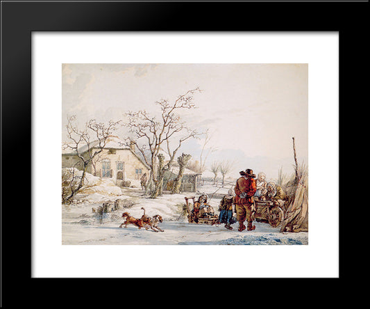 Winter Landscape 20x24 Black Modern Wood Framed Art Print Poster by van Strij, Abraham