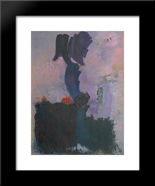 Embroidered Halo 20x24 Black Modern Wood Framed Art Print Poster by Yunkers, Adja