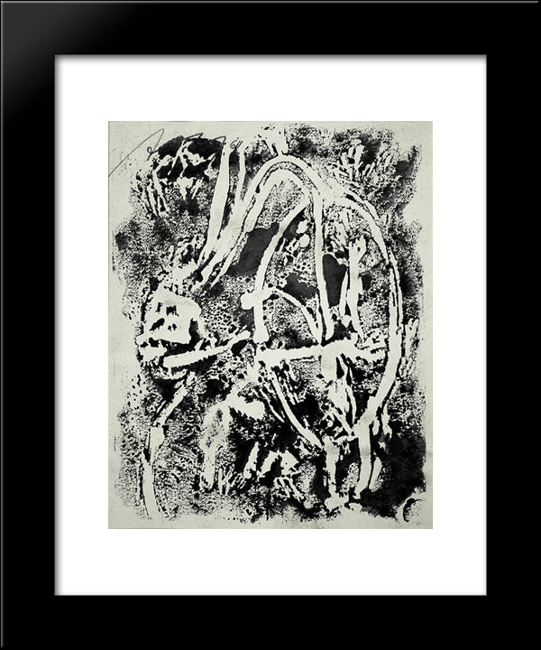 Untitled 20x24 Black Modern Wood Framed Art Print Poster by Yunkers, Adja