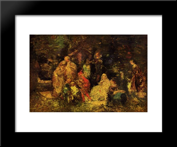 As You Like It 20x24 Black Modern Wood Framed Art Print Poster by Monticelli, Adolphe Joseph Thomas