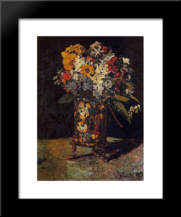 Bouquet Of Flowers 20x24 Black Modern Wood Framed Art Print Poster by Monticelli, Adolphe Joseph Thomas