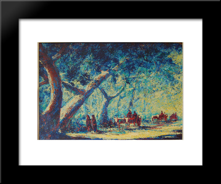 Road View 20x24 Black Modern Wood Framed Art Print Poster by Monticelli, Adolphe Joseph Thomas