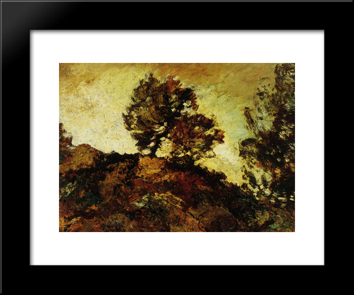 Rocky Landscape 20x24 Black Modern Wood Framed Art Print Poster by Monticelli, Adolphe Joseph Thomas