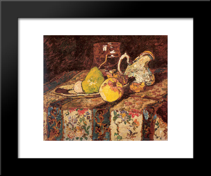 Still Life With White Pitcher 20x24 Black Modern Wood Framed Art Print Poster by Monticelli, Adolphe Joseph Thomas