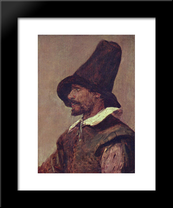 Portrait Of A Man 20x24 Black Modern Wood Framed Art Print Poster by Brouwer, Adriaen
