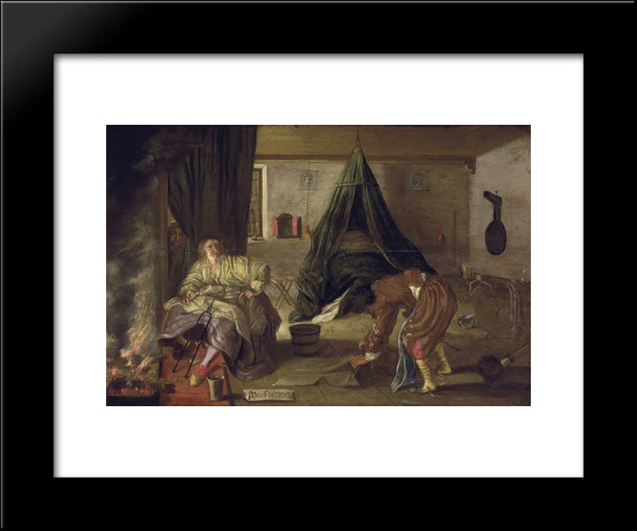 Mans Grief 20x24 Black Modern Wood Framed Art Print Poster by Venne, Adriaen van de