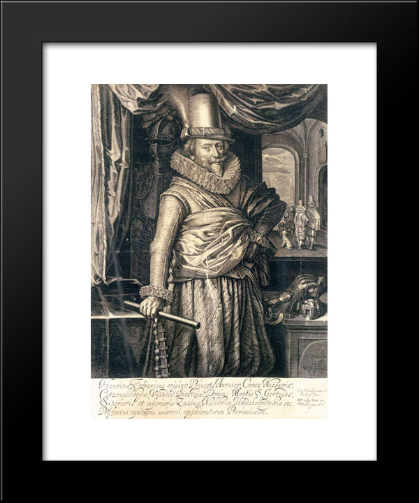 Portrait Of Frederick Hendrick, Prince Of Orange Nassau 20x24 Black Modern Wood Framed Art Print Poster by Venne, Adriaen van de