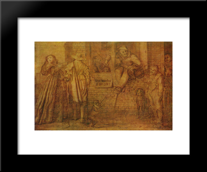 What Won'T People Do For Money 20x24 Black Modern Wood Framed Art Print Poster by Venne, Adriaen van de