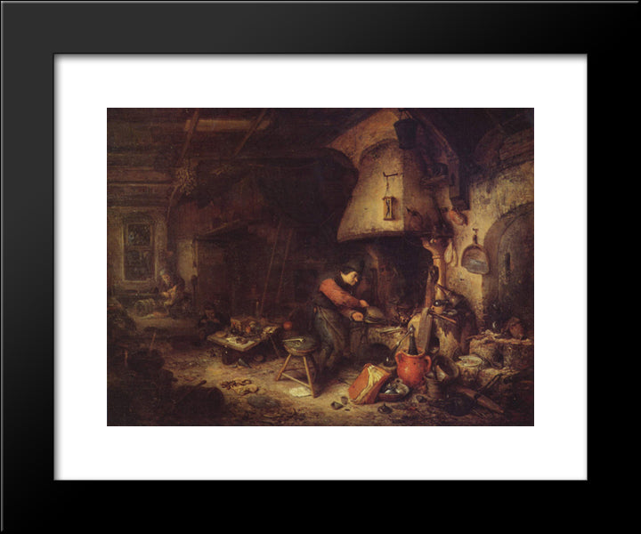 An Alchemist 20x24 Black Modern Wood Framed Art Print Poster by Ostade, Adriaen van