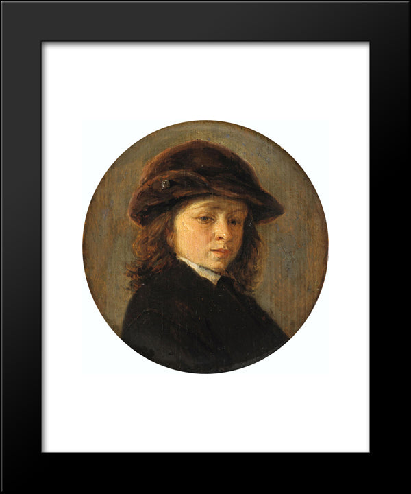 Portrait Of A Boy 20x24 Black Modern Wood Framed Art Print Poster by Ostade, Adriaen van