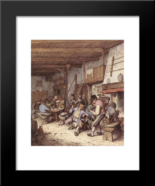 Tavern Interior 20x24 Black Modern Wood Framed Art Print Poster by Ostade, Adriaen van