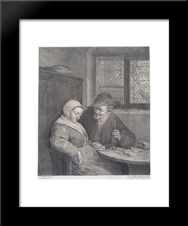 The Call 20x24 Black Modern Wood Framed Art Print Poster by Ostade, Adriaen van