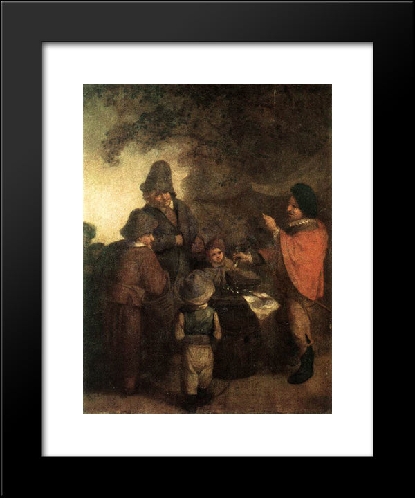 The Stall Keeper 20x24 Black Modern Wood Framed Art Print Poster by Ostade, Adriaen van
