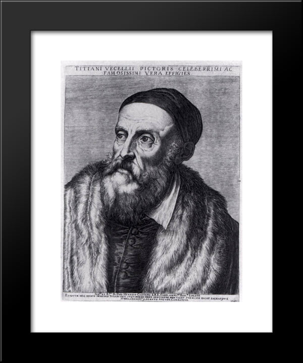 Titian 20x24 Black Modern Wood Framed Art Print Poster by Carracci, Agostino