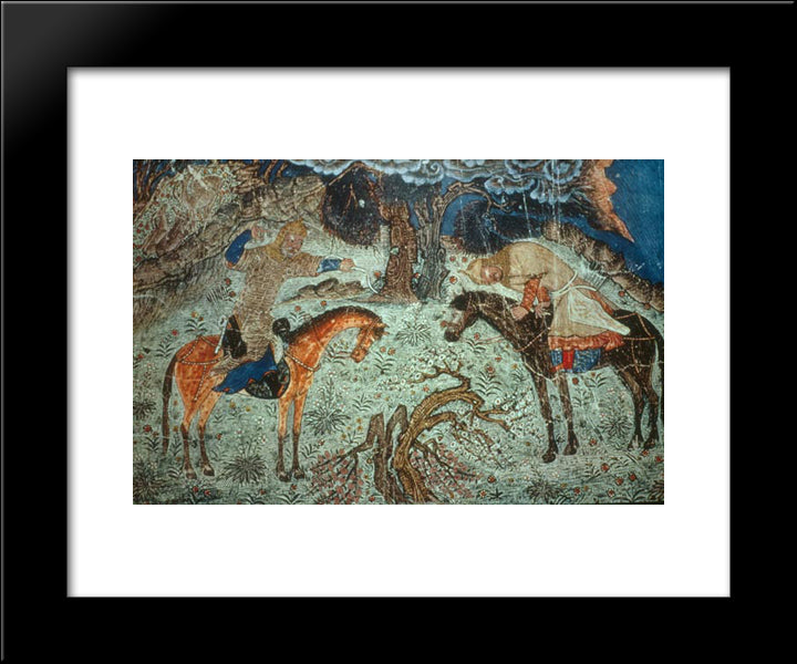 Rustam Kills Istendiyar 20x24 Black Modern Wood Framed Art Print Poster by Musa, Ahmad