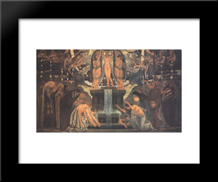 Fountain Of Art 20x24 Black Modern Wood Framed Art Print Poster by Korosfoi Kriesch, Aladar