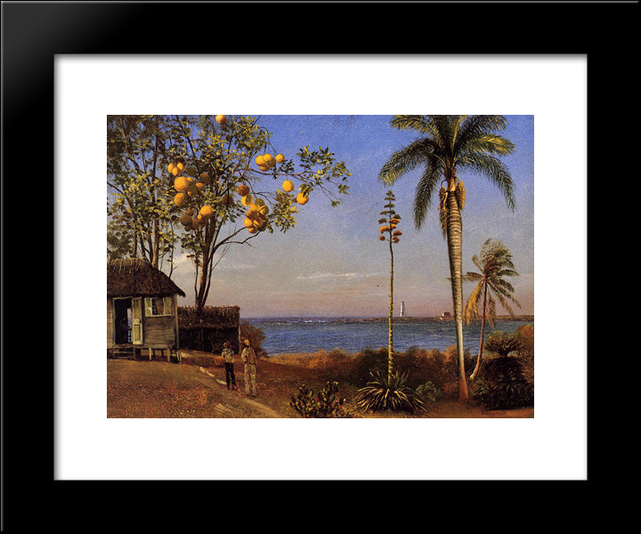 A View In The Bahamas 20x24 Black Modern Wood Framed Art Print Poster by Bierstadt, Albert