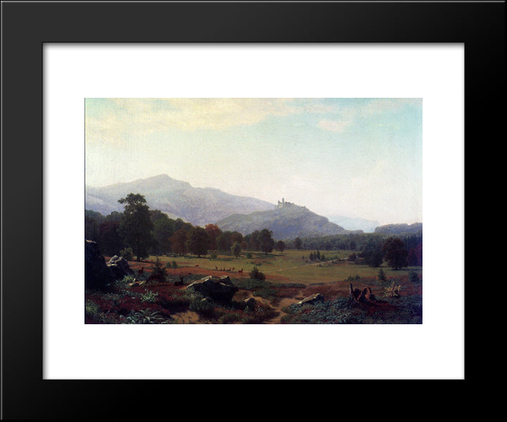 Autumn In The Conway Meadows Looking Towards Mount Washington, New Hampshire 20x24 Black Modern Wood Framed Art Print Poster by Bierstadt, Albert