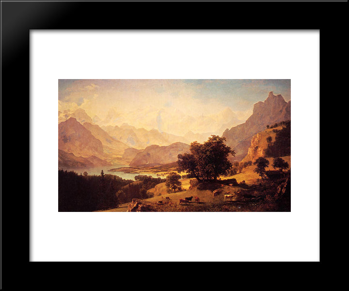 Bernese Alps, As Seen Near Kusmach 20x24 Black Modern Wood Framed Art Print Poster by Bierstadt, Albert
