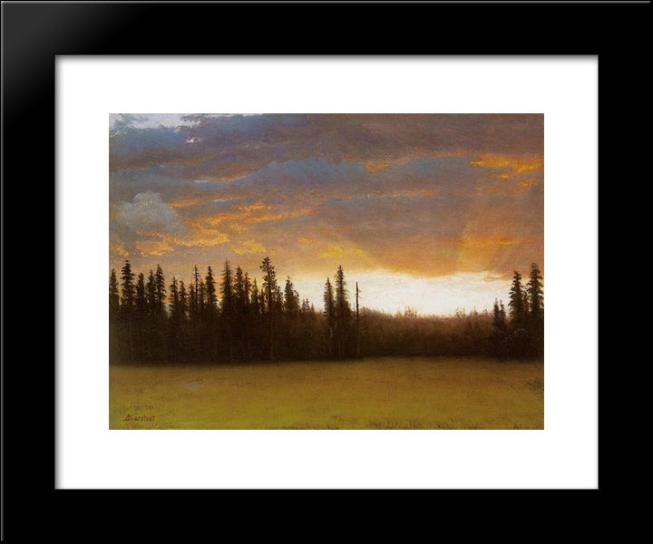 California Sunset 20x24 Black Modern Wood Framed Art Print Poster by Bierstadt, Albert