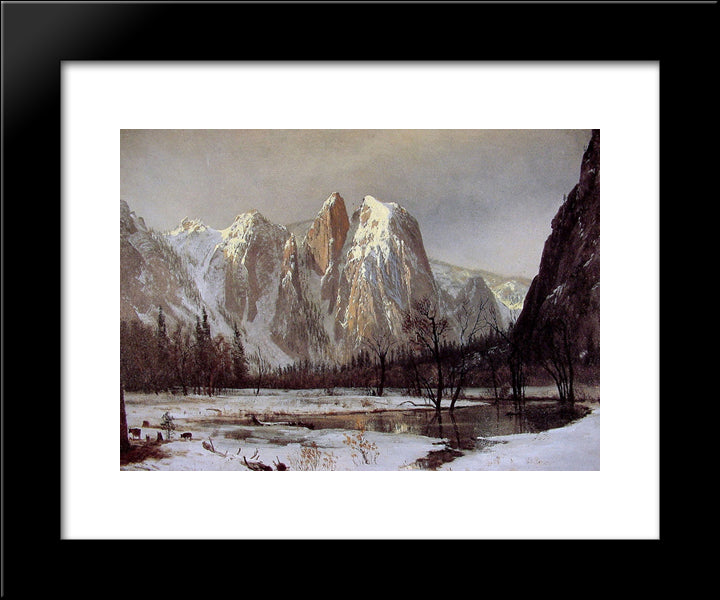 Cathedral Rock, Yosemite Valley, California 20x24 Black Modern Wood Framed Art Print Poster by Bierstadt, Albert