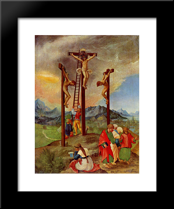 Crucifixion 20x24 Black Modern Wood Framed Art Print Poster by Altdorfer, Albrecht