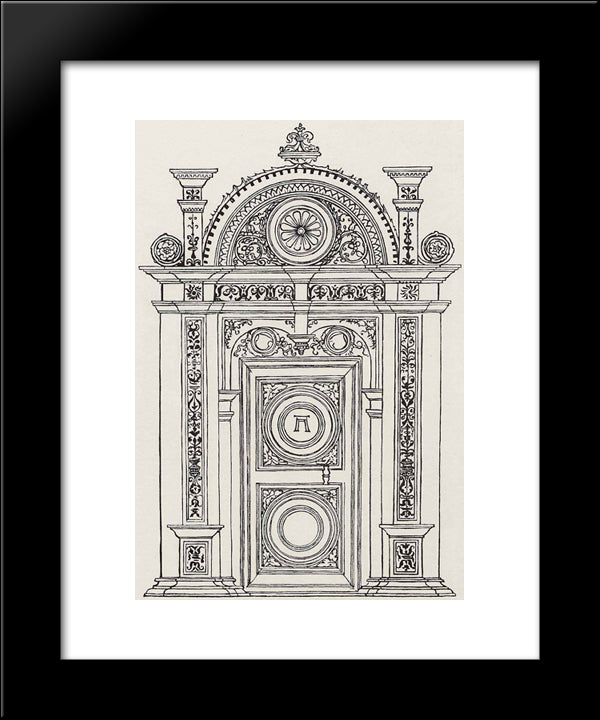 Design Of A Portal Technology 20x24 Black Modern Wood Framed Art Print Poster by Altdorfer, Albrecht