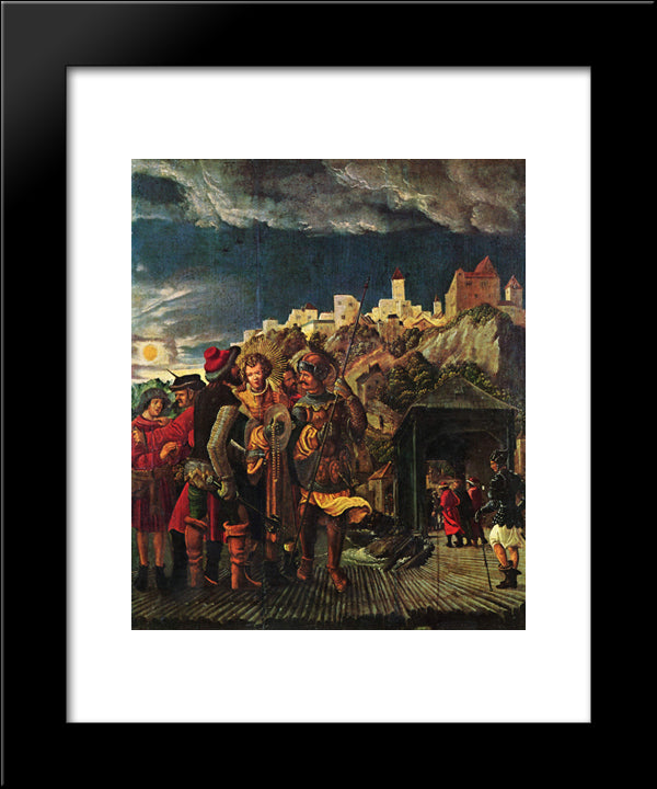Florian Result, Scenes For Legend Of St. Florian 20x24 Black Modern Wood Framed Art Print Poster by Altdorfer, Albrecht