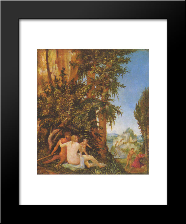 Landscape With Satyrfamilie 20x24 Black Modern Wood Framed Art Print Poster by Altdorfer, Albrecht