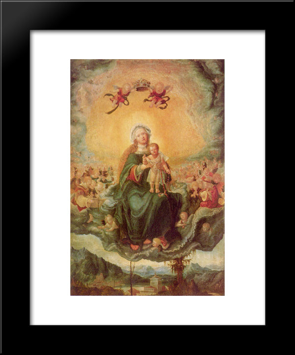Mary In Glory 20x24 Black Modern Wood Framed Art Print Poster by Altdorfer, Albrecht