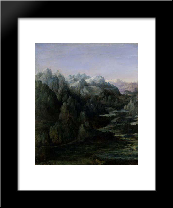 Mountain Range 20x24 Black Modern Wood Framed Art Print Poster by Altdorfer, Albrecht