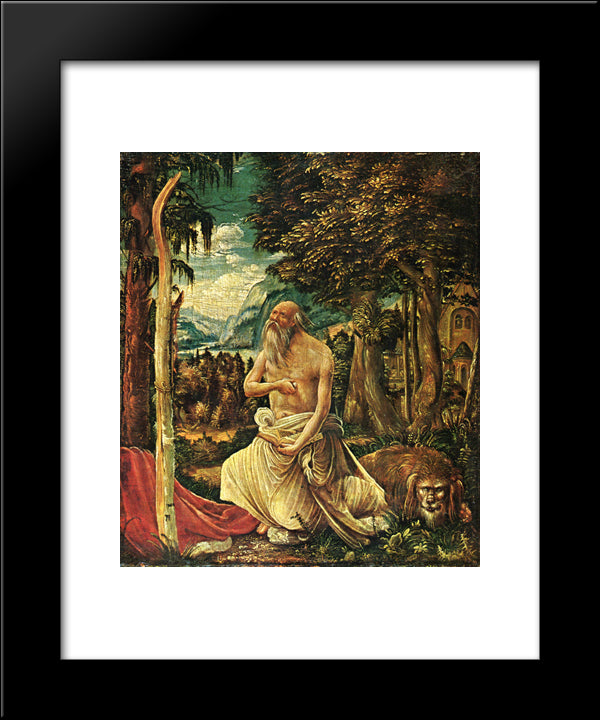 Penitent St. Jerome 20x24 Black Modern Wood Framed Art Print Poster by Altdorfer, Albrecht