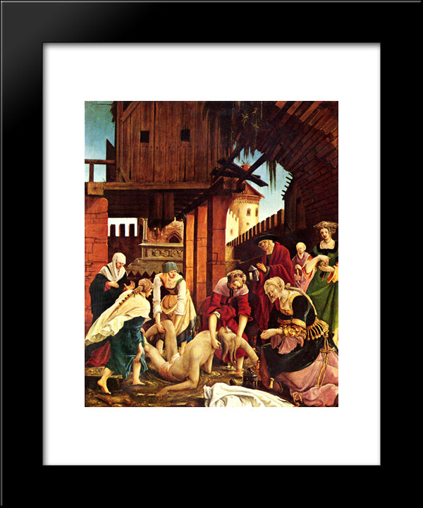 Recover The Body Of St. Sebastian 20x24 Black Modern Wood Framed Art Print Poster by Altdorfer, Albrecht