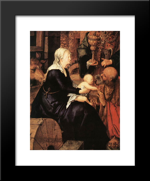 Adoration(Fragment) 20x24 Black Modern Wood Framed Art Print Poster by Durer, Albrecht
