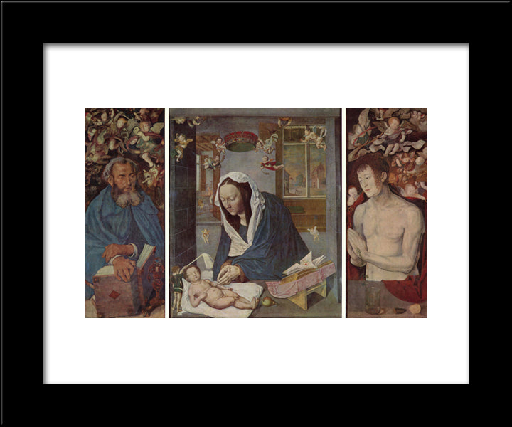 Altar, Medium And Image Wing, Overall View 20x24 Black Modern Wood Framed Art Print Poster by Durer, Albrecht