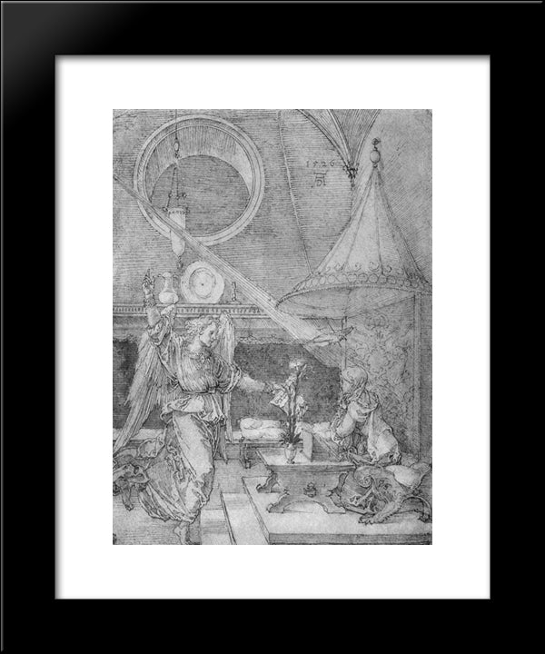 Annunciation 20x24 Black Modern Wood Framed Art Print Poster by Durer, Albrecht