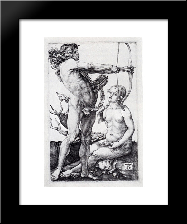 Apollo And Diana 20x24 Black Modern Wood Framed Art Print Poster by Durer, Albrecht