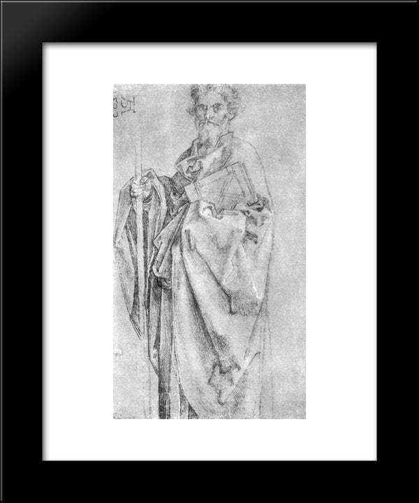 Apostle Bartholomew 20x24 Black Modern Wood Framed Art Print Poster by Durer, Albrecht