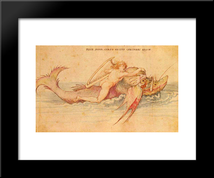 Arion 20x24 Black Modern Wood Framed Art Print Poster by Durer, Albrecht