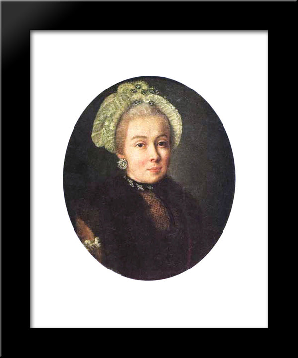 Portrait Of An Unknown Lady 20x24 Black Modern Wood Framed Art Print Poster by Antropov, Aleksey