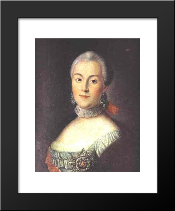 Portrait Of Grand Duchess Catherine Alekseevna, Future Empress Catherine Ii The Great 20x24 Black Modern Wood Framed Art Print Poster by Antropov, Aleksey
