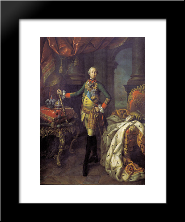 Portrait Of Tsar Peter Iii (1728-62) 20x24 Black Modern Wood Framed Art Print Poster by Antropov, Aleksey