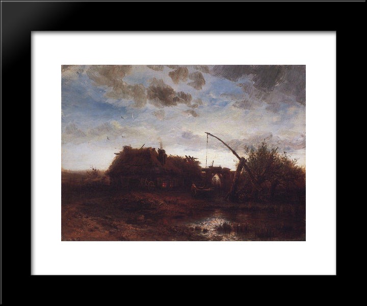 At The Well 20x24 Black Modern Wood Framed Art Print Poster by Savrasov, Aleksey
