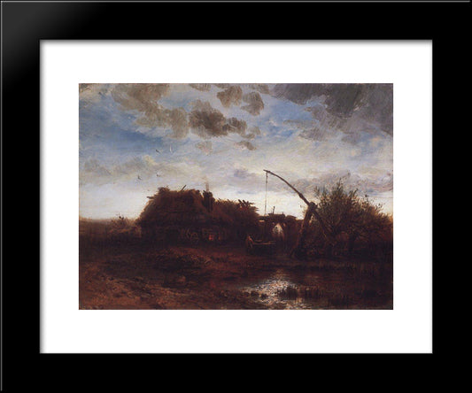 At The Well 20x24 Black Modern Wood Framed Art Print Poster by Savrasov, Aleksey