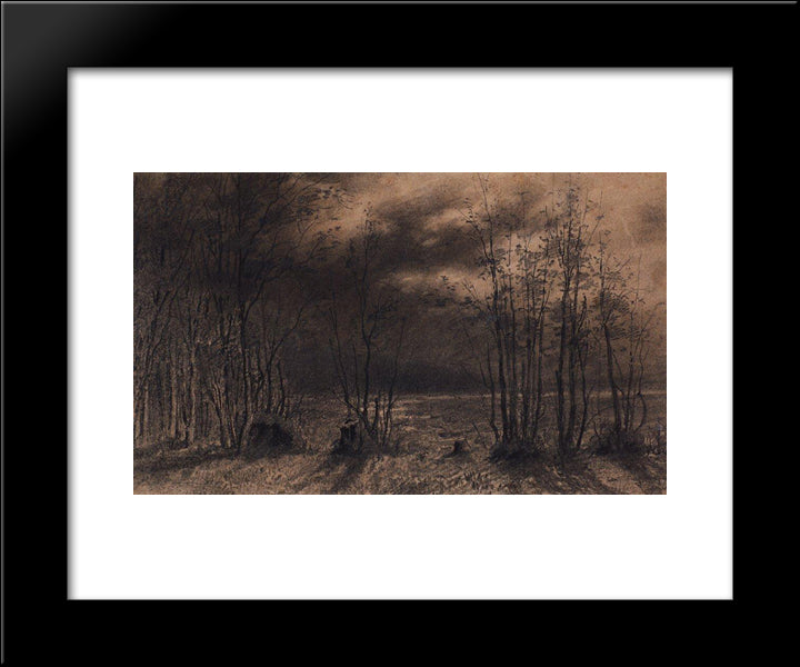 Autumn Night 20x24 Black Modern Wood Framed Art Print Poster by Savrasov, Aleksey