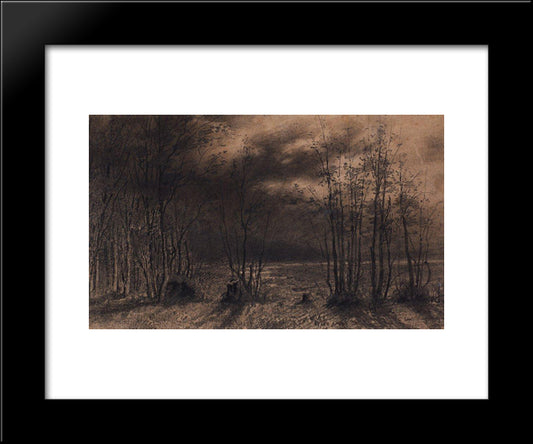 Autumn Night 20x24 Black Modern Wood Framed Art Print Poster by Savrasov, Aleksey