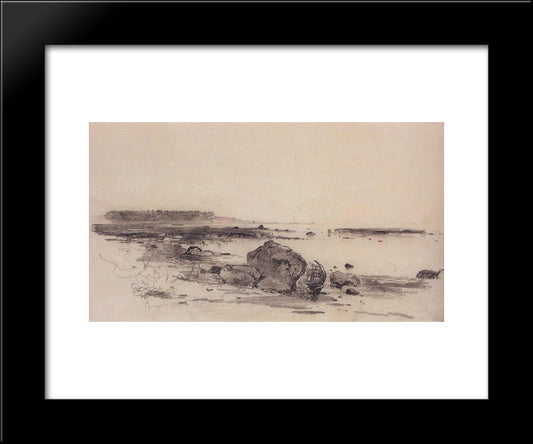 Beach 20x24 Black Modern Wood Framed Art Print Poster by Savrasov, Aleksey