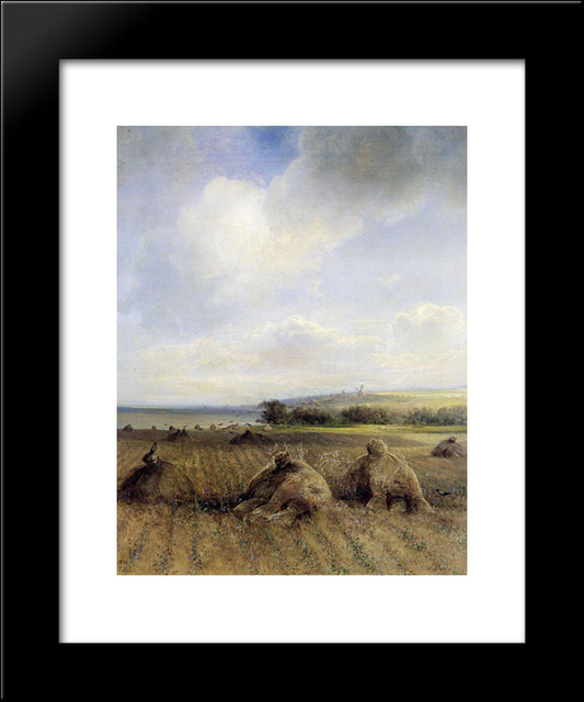 By Late Summer, On The Volga 20x24 Black Modern Wood Framed Art Print Poster by Savrasov, Aleksey