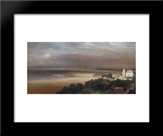 Caves Monastery Near Nizhny Novgorod 20x24 Black Modern Wood Framed Art Print Poster by Savrasov, Aleksey